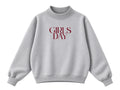 Girls Day Crewneck Sweatshirt - heather gray with burgundy Girls Day text